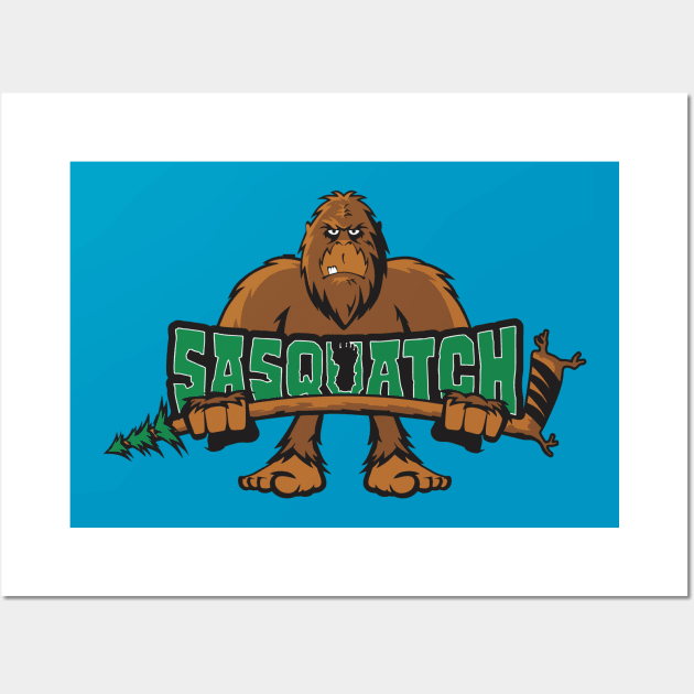 Sasquatch Hockey Logo Wall Art by DavesTees